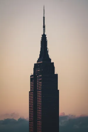 Empire State Building Silhouette During Sunset Wallpaper