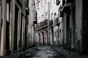 Empty Alley In Portugal Wallpaper