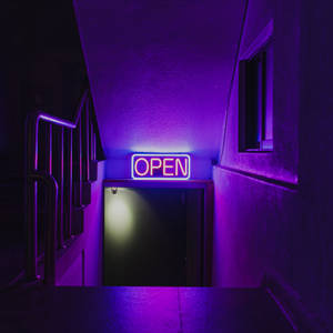 Empty Hallway Open Aesthetic Purple Neon Computer Wallpaper