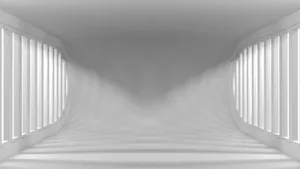 Empty Room With Barred Windows Wallpaper