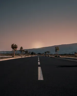Empty Sunset Road Wallpaper