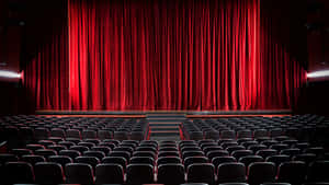 Empty Theater Red Curtains Seats Wallpaper