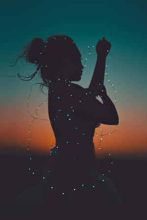 Enchanted Evening - Single Woman Embracing Solitude Wallpaper