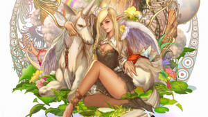 Enchanted Forest Pretty Unicorn Wallpaper