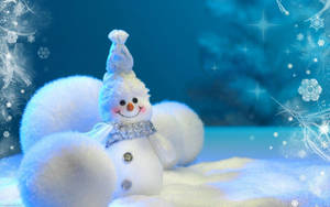 Enchanted_ Winter_ Snowman_ Background Wallpaper