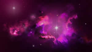Enchanting Pink Stars In The Night Sky Wallpaper