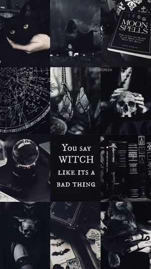 Enchanting Witch Aestetics In Colorful Halloween Costume Wallpaper