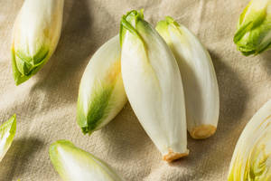 Endive Vegetable On Brown Canvas Cloth Wallpaper
