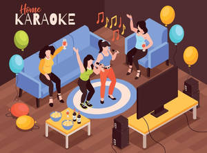 Energetic Home Karaoke Party Background Wallpaper