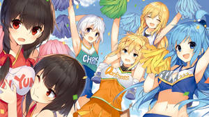 Energetic Konosuba Cheer Squad Wallpaper