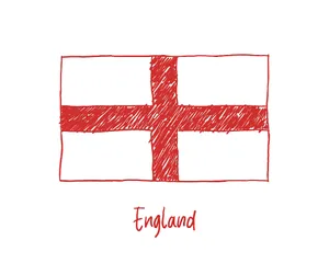 England Flag Scribble Art Wallpaper