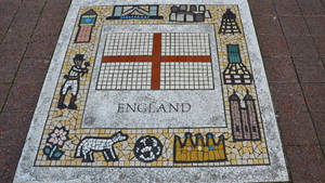 England Football Objects Mosaic Wallpaper