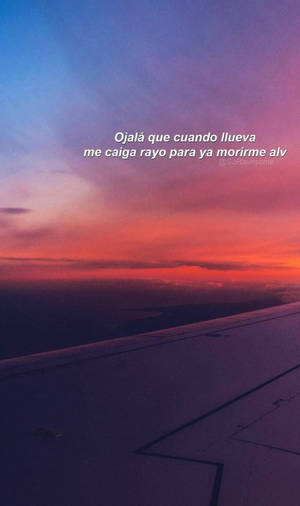 English To Spanish Plane Sunset Wallpaper