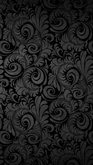 Enigmatic Black Leaf-patterned Design Wallpaper