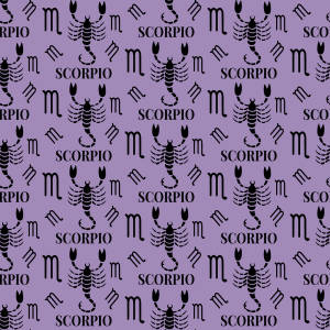 Enigmatic Scorpio Zodiac Symbol In Purple Hues Wallpaper