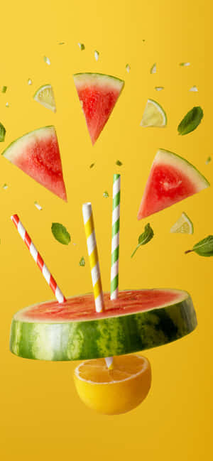 Enjoy A Watermelon Iphone Background And Jazz Up Your Home Screen! Wallpaper