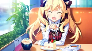 Enjoy An Afternoon Snack And Coffee At Cafe Anime! Wallpaper