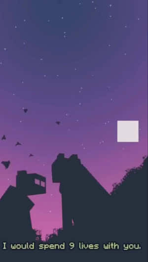 Enjoy The Beautiful Minecraft Sunset Wallpaper