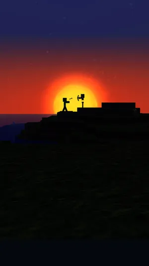 Enjoy The Beautiful Sunset In Minecraft Wallpaper