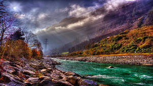 Enjoy The Beauty Of A Mountain Stream In November Wallpaper