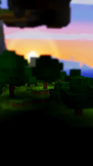 Enjoy The Beauty Of Minecraft At Sunset Wallpaper