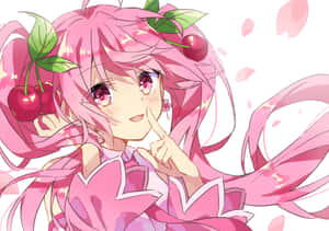 Enjoy The Beauty Of Sakura Miku Wallpaper