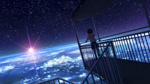 Enjoy The Beauty Of Space With This Breathtaking 4k Anime Wallpaper. Wallpaper