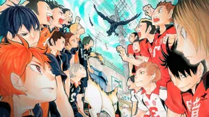Enjoy The Calming Visuals Of Haikyuu On Aesthetic Desktop Background Wallpaper
