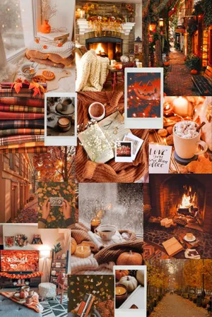 Enjoy The Colorful Season Of Fall With This Collage Desktop Wallpaper Wallpaper