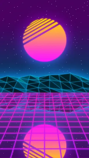 Enjoy The Cool Vibes Of Vaporwave On Your Iphone Wallpaper