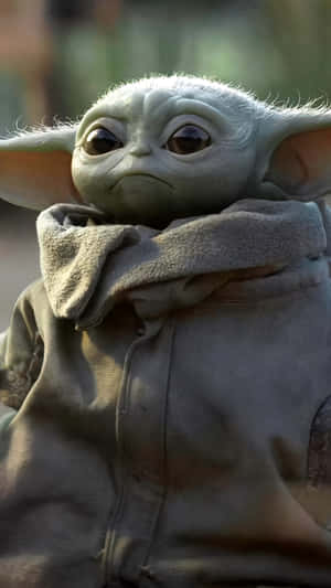 Enjoy The Cuteness Of Baby Yoda With Your Iphone Wallpaper Wallpaper