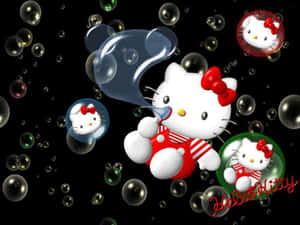 Enjoy The Cuteness Of Hello Kitty With This Sleek Laptop! Wallpaper