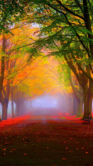 Enjoy The Falling Leaves Of Autumn Wallpaper