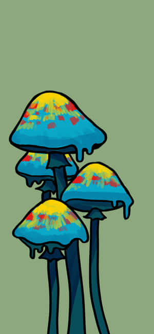 Enjoy The Journey With This Psychedelic Trippy Mushroom Wallpaper