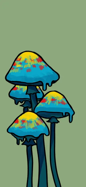 Enjoy The Journey With This Psychedelic Trippy Mushroom Wallpaper