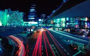 Enjoy The Night Vibes In A Japanese Neon Alleyway Wallpaper