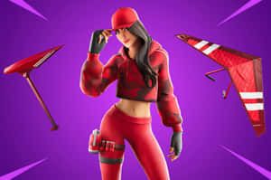 Enjoy The Popular And Stylish Ruby Fortnite Skin! Wallpaper