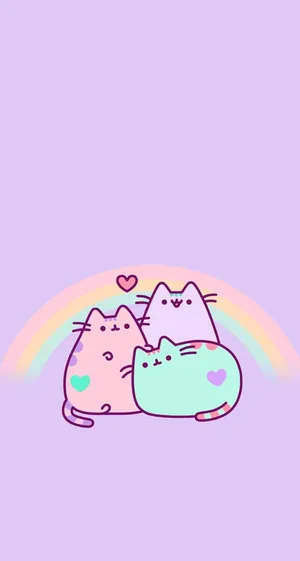 Enjoy The Summer Vibrancy Of The Season With This Adorable Kawaii Pastel Wallpaper. Wallpaper