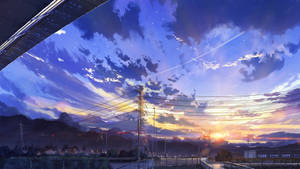 Enjoy The Tranquil Beauty Of This Picturesque Anime Scenery. Wallpaper