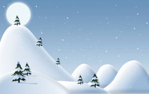 Enjoy The Winter Season With A Peaceful Stroll Through A Beautiful Snowy Hill. Wallpaper