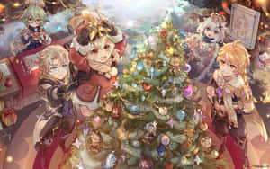 Enjoying Magical Christmas Eve Moment Wallpaper