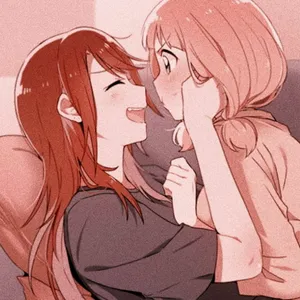 Enjoying The View Of A Romantic Sunset In This Lesbian Anime Scene. Wallpaper
