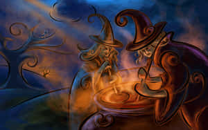 Enter The Mysterious World Of A Witchy Halloween Wallpaper