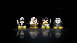 Entertaining Tux Linux Desktop Digital Art Wallpaper