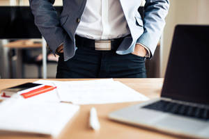 Entrepreneur At Work In Modern Office Wallpaper