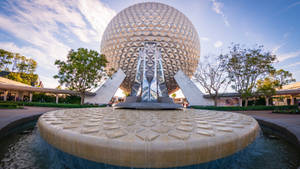 Epcot Globe With Fountain Wallpaper