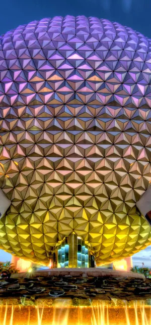 Epcot Globe With Tourists Wallpaper