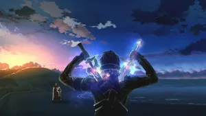 Epic Anime Sword Battle Scene Wallpaper