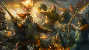 Epic Battle Men And Fire Wallpaper