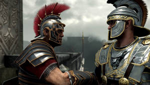 Epic Battle Scene With Roman Guards In Total War Rome 2. Wallpaper